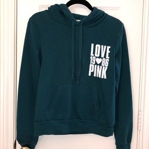 VS PINK Women’s Green Pullover Hoodie, XS